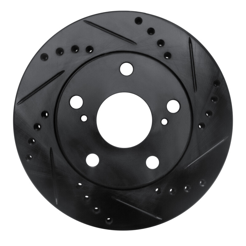 Toyota Camry Brake Rotor (1) - Front Right - R1 Concepts - Drilled & Slotted - Black - `92-`01